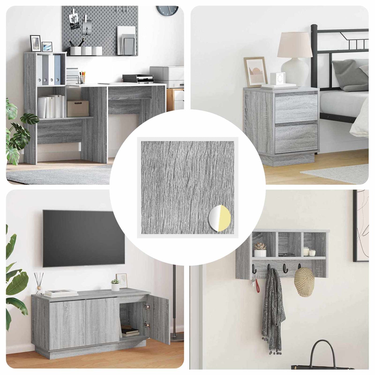 vidaXL Αυτοκόλλητη Κάλυψη Βιδών 12 pcs Γκρίζο Σονομα Ø 20 x 0,5 mm