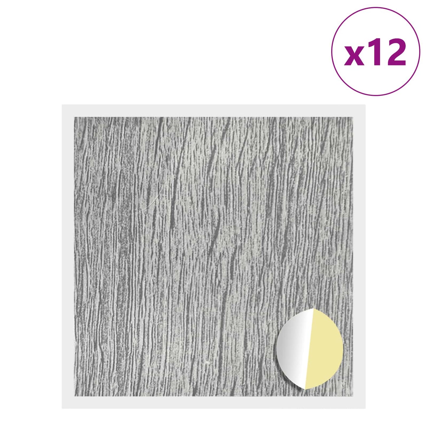 vidaXL Αυτοκόλλητη Κάλυψη Βιδών 12 pcs Γκρίζο Σονομα Ø 20 x 0,5 mm