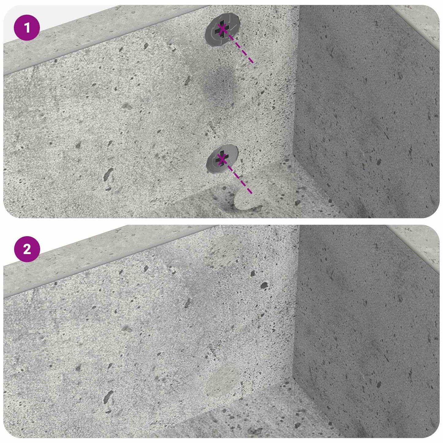 vidaXL Αυτοκόλλητη Κάλυψη Βιδών 2 pcs Σκυρόδεμα Γκρι Ø 20 x 0,5 mm