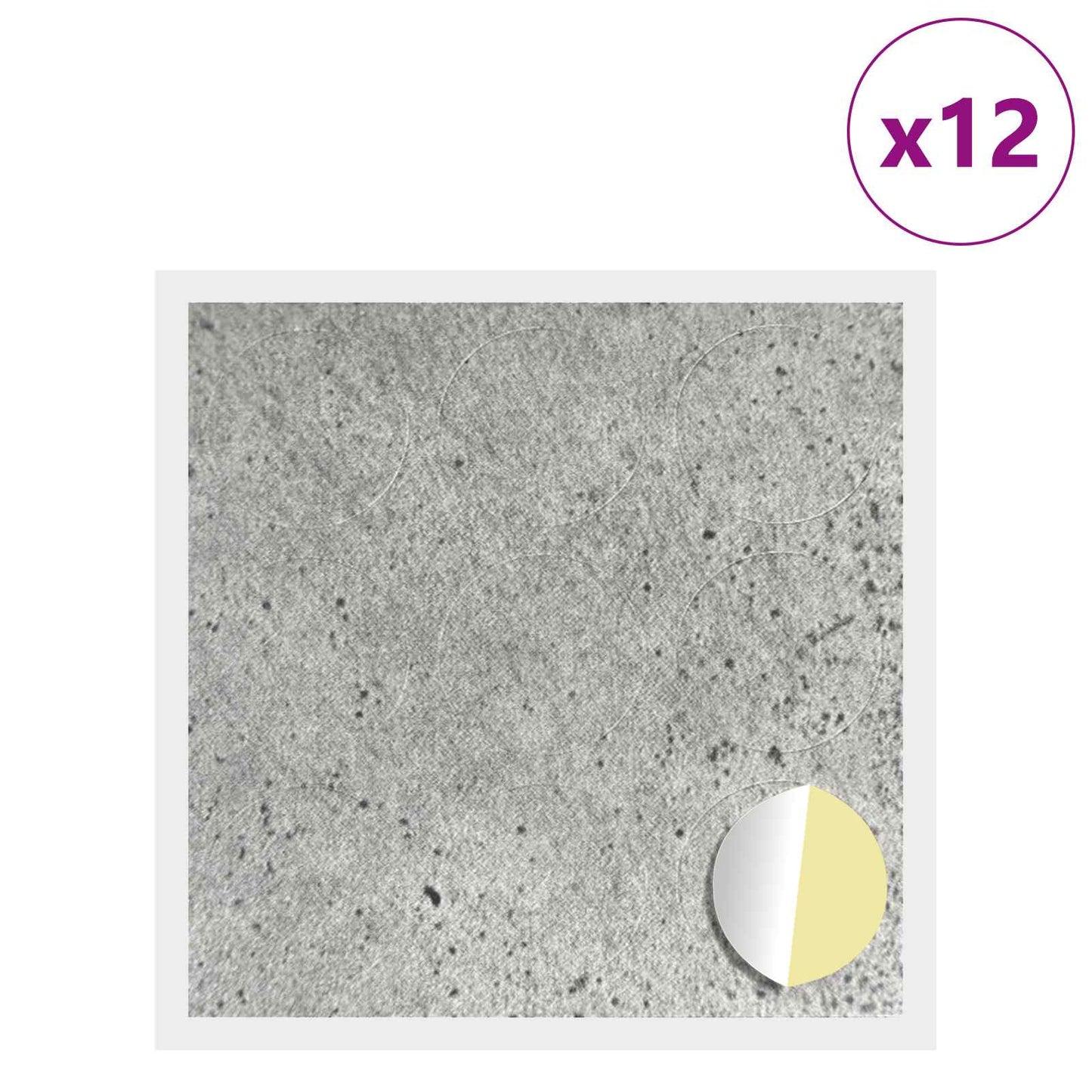 vidaXL Αυτοκόλλητη Κάλυψη Βιδών 12 pcs Σκυρόδεμα Γκρι Ø 20 x 0,5 mm