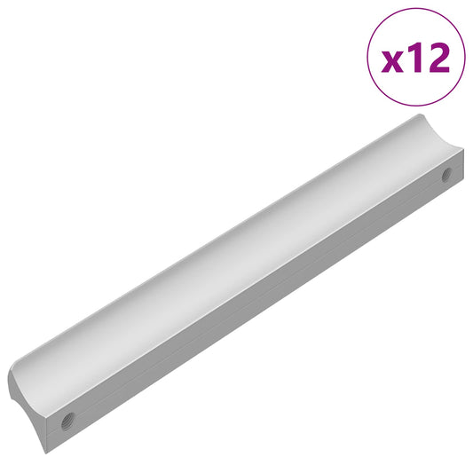 vidaXL Λαβή Μονόχρωμο 12 τμχ. Ασημί 105.7 x 7.4 x 15.5 mm Αλουμίνιο