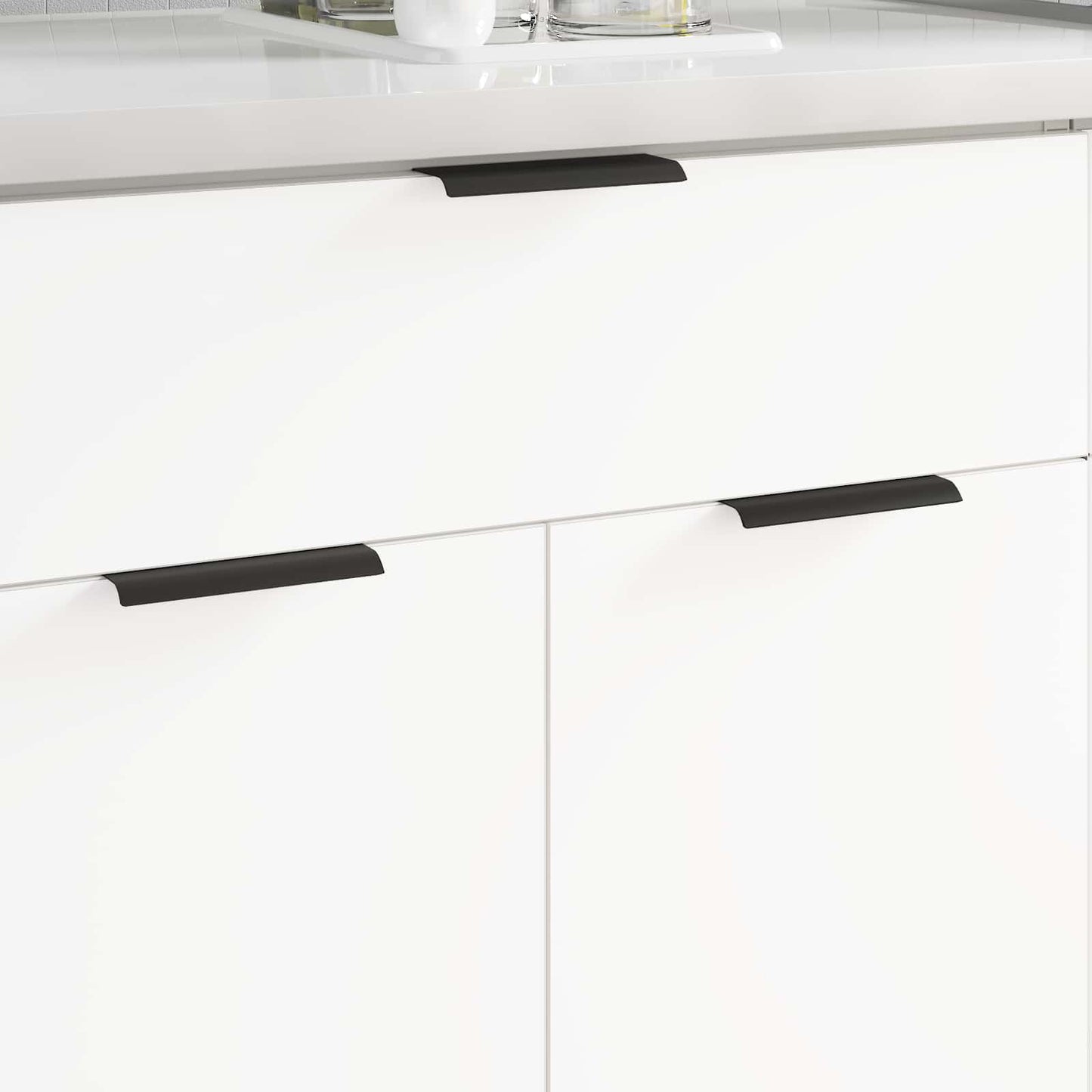 vidaXL Λαβή 12 pcs Μαύρο 120 x 39.6 x 17 χιλ. Αλουμίνιο