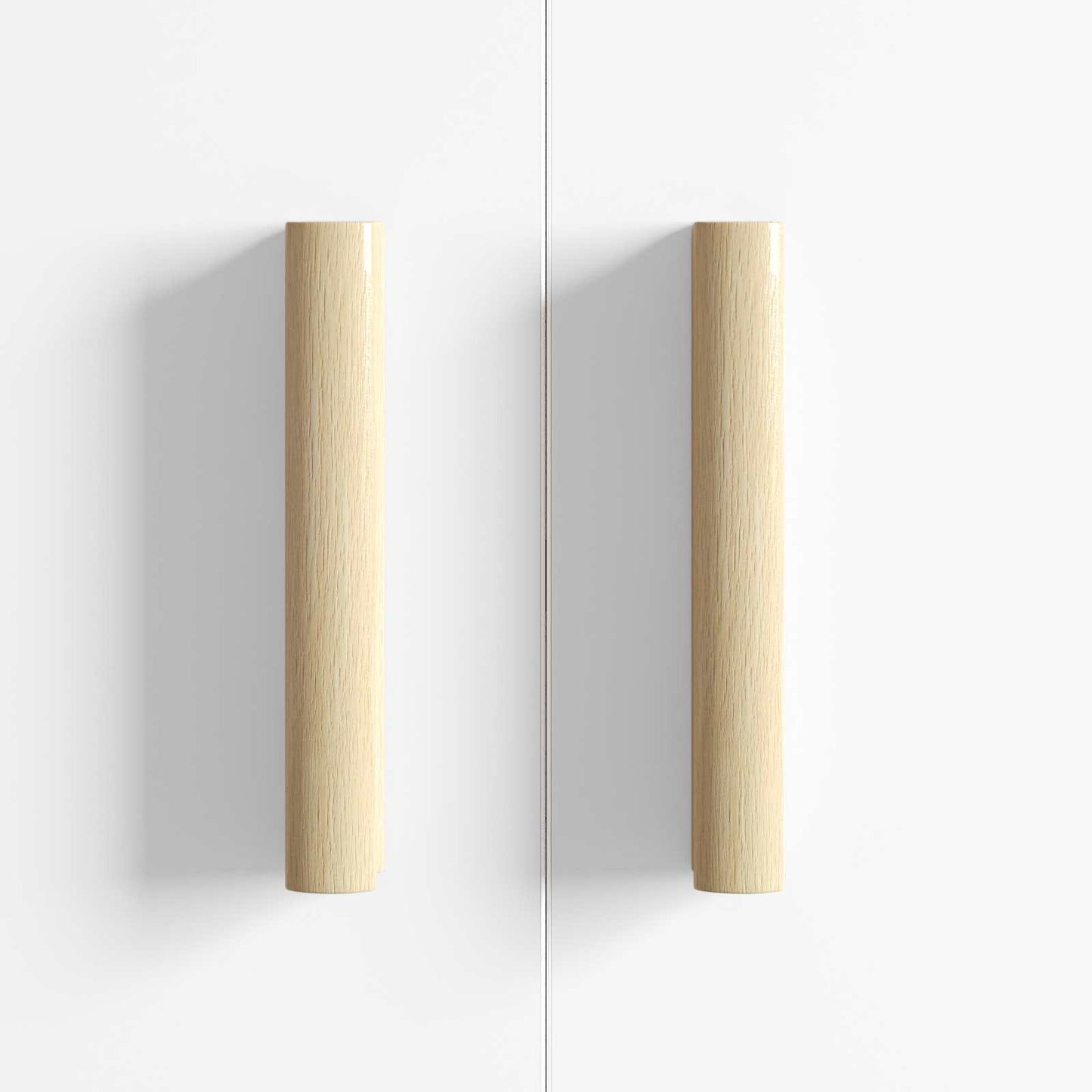 vidaXL Ευθεία Λαβή 2 pcs Φυσικό Χρώμα Ξύλου 130 x 25 x 30 mm