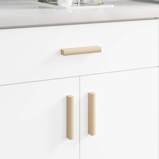 vidaXL Ευθεία Λαβή 2 pcs Φυσικό Χρώμα Ξύλου 130 x 25 x 30 mm