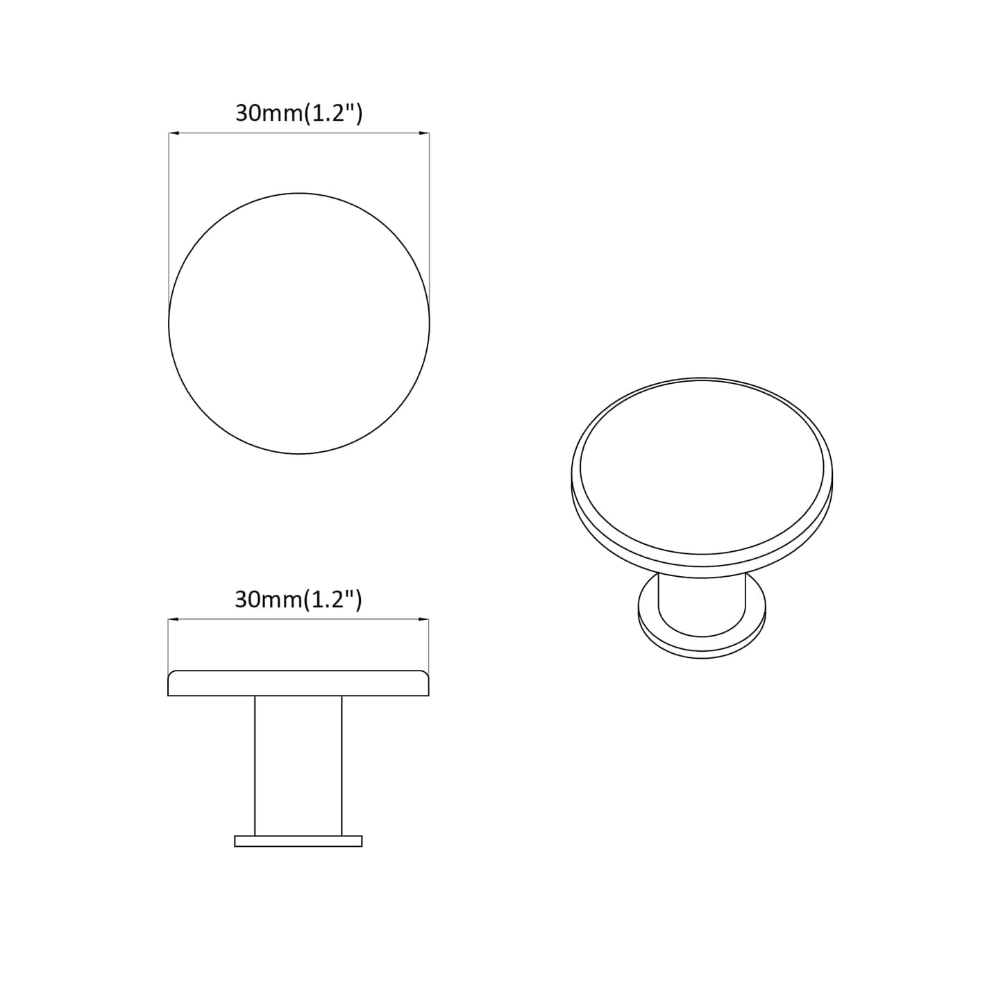 vidaXL Λαβή 2 pcs Μαύρο Ø30 χιλ. Αλουμίνιο