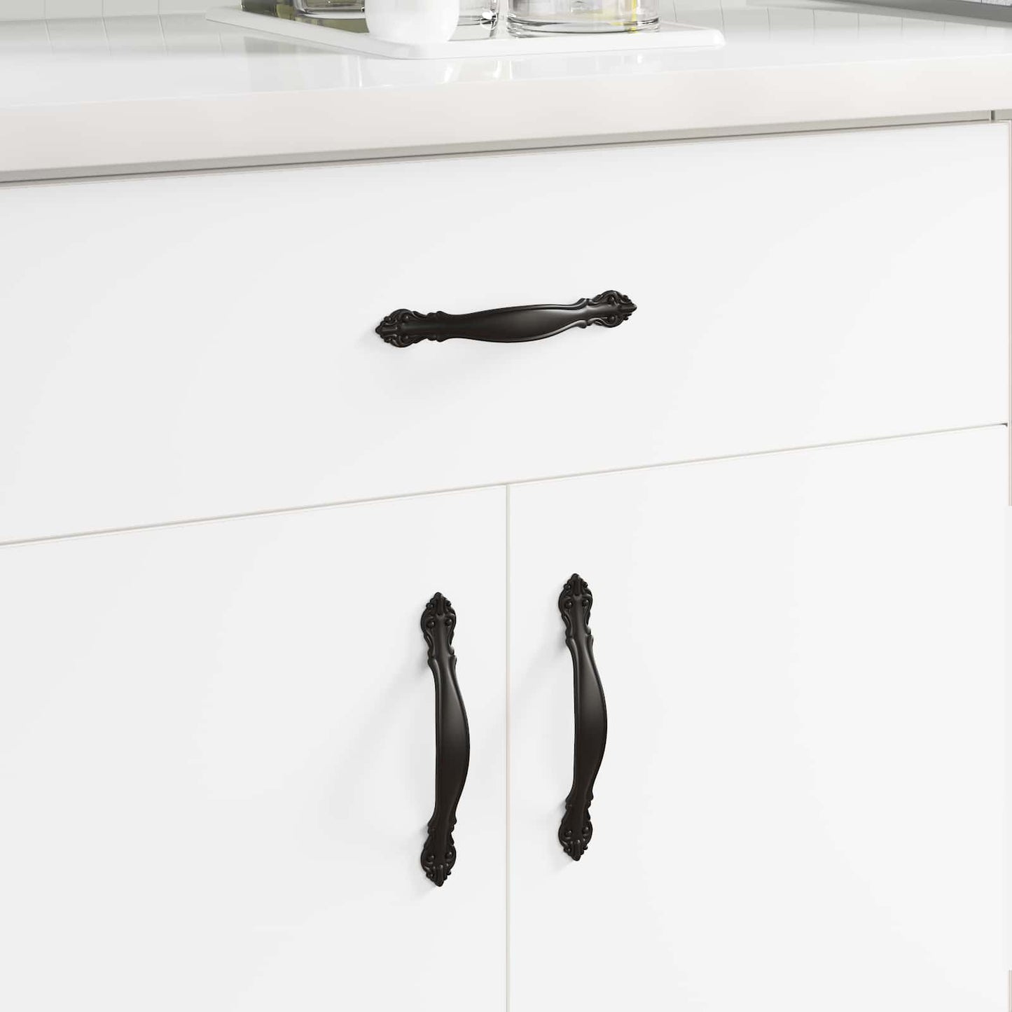 vidaXL Λαβή 12 pcs Μαύρο 150 mm Κράμα Ψευδαργύρου