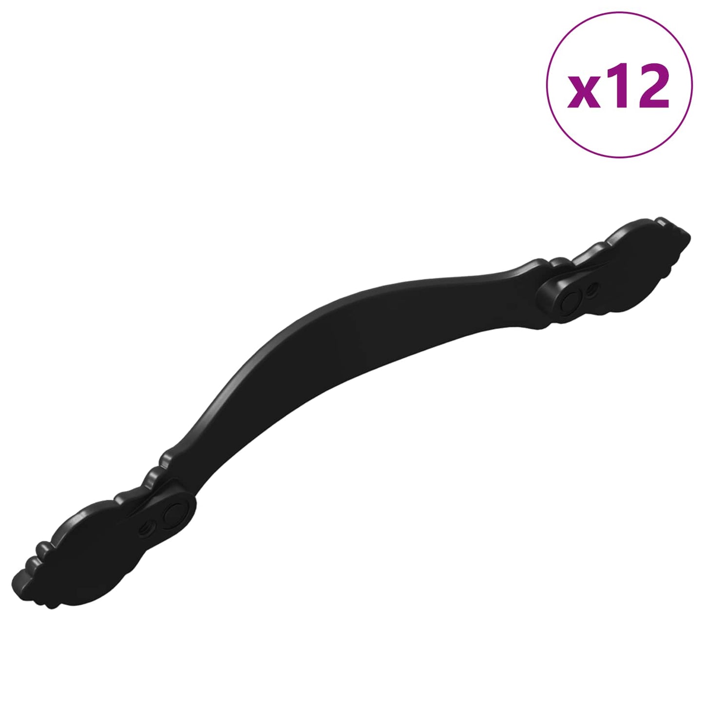 vidaXL Λαβή 12 pcs Μαύρο 150 mm Κράμα Ψευδαργύρου