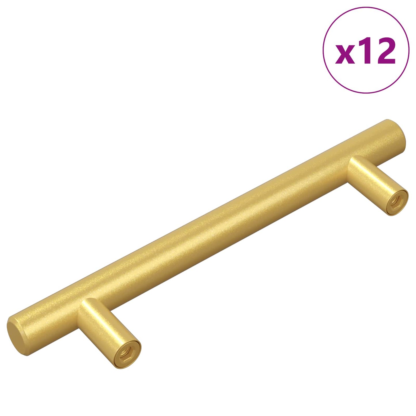 vidaXL Χειριστήριο Ντουλάπας 12 τεμ. Χρυσό 150 mm Ανοξείδωτο Ατσάλι