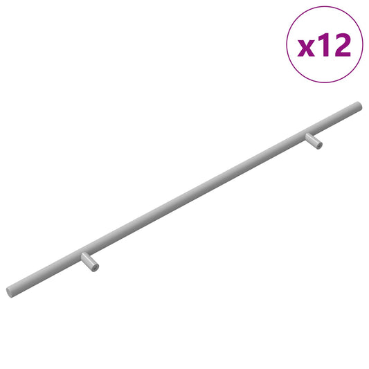 vidaXL Λαβή 12 τεμ. Ασημί 500 mm Ατσάλι