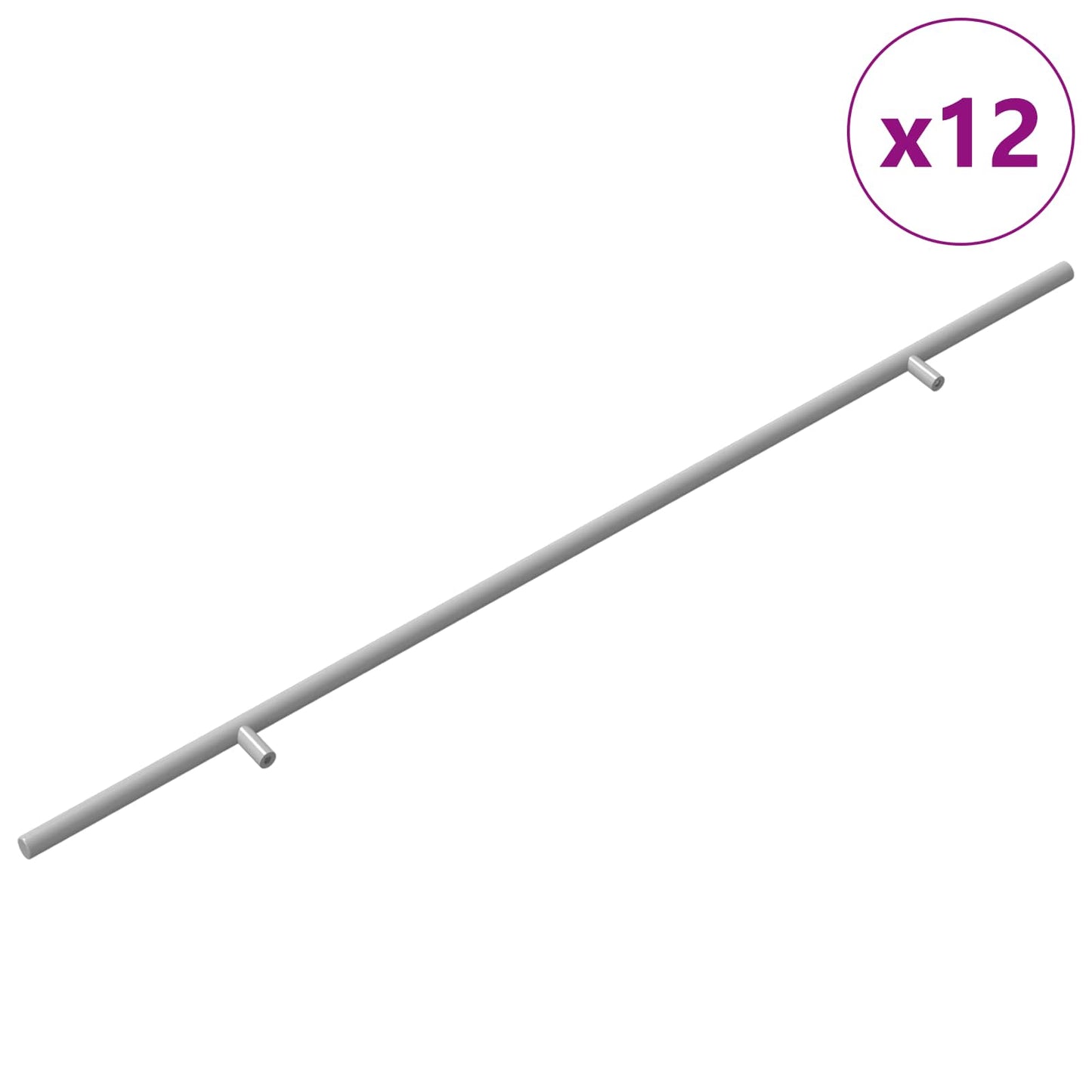 vidaXL Χειριστήριο Ντουλάπας 12 pcs Ασημί 1700mm Ανοξείδωτο ατσάλι
