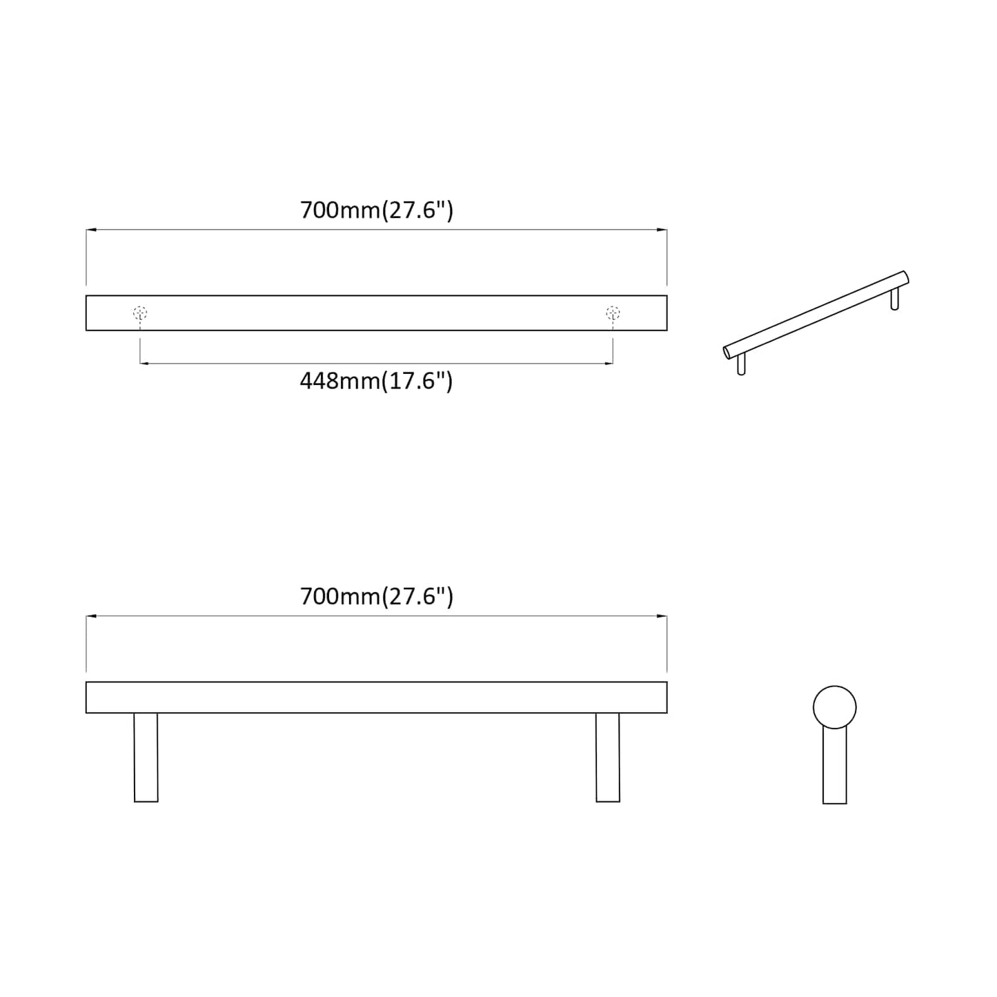 vidaXL Χειριστήριο Ντουλάπας 12 pcs Ασημί 1700mm Ανοξείδωτο ατσάλι