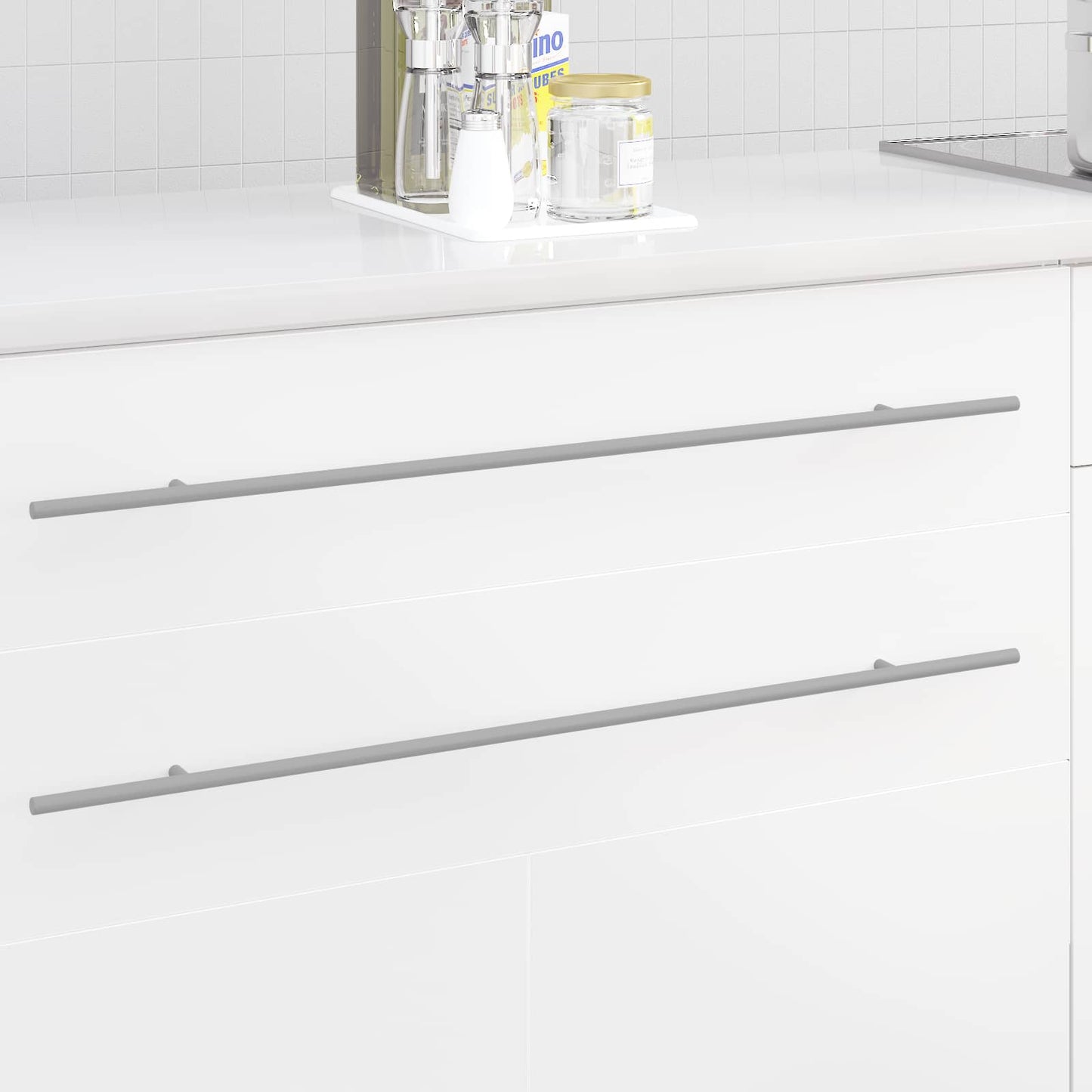 vidaXL Χειριστήριο Ντουλάπας 12 pcs Ασημί 800 mm Ανοξείδωτο ατσάλι