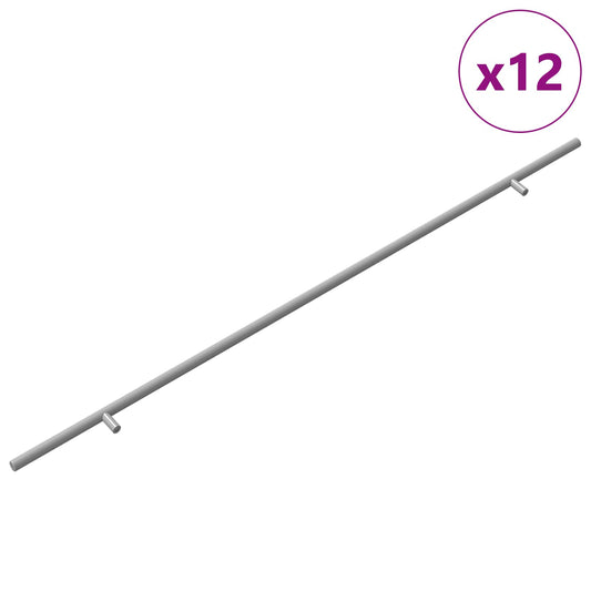 vidaXL Χειριστήριο Ντουλάπας 12 τεμ. Ασημί 800 mm Ανοξείδωτο ατσάλι