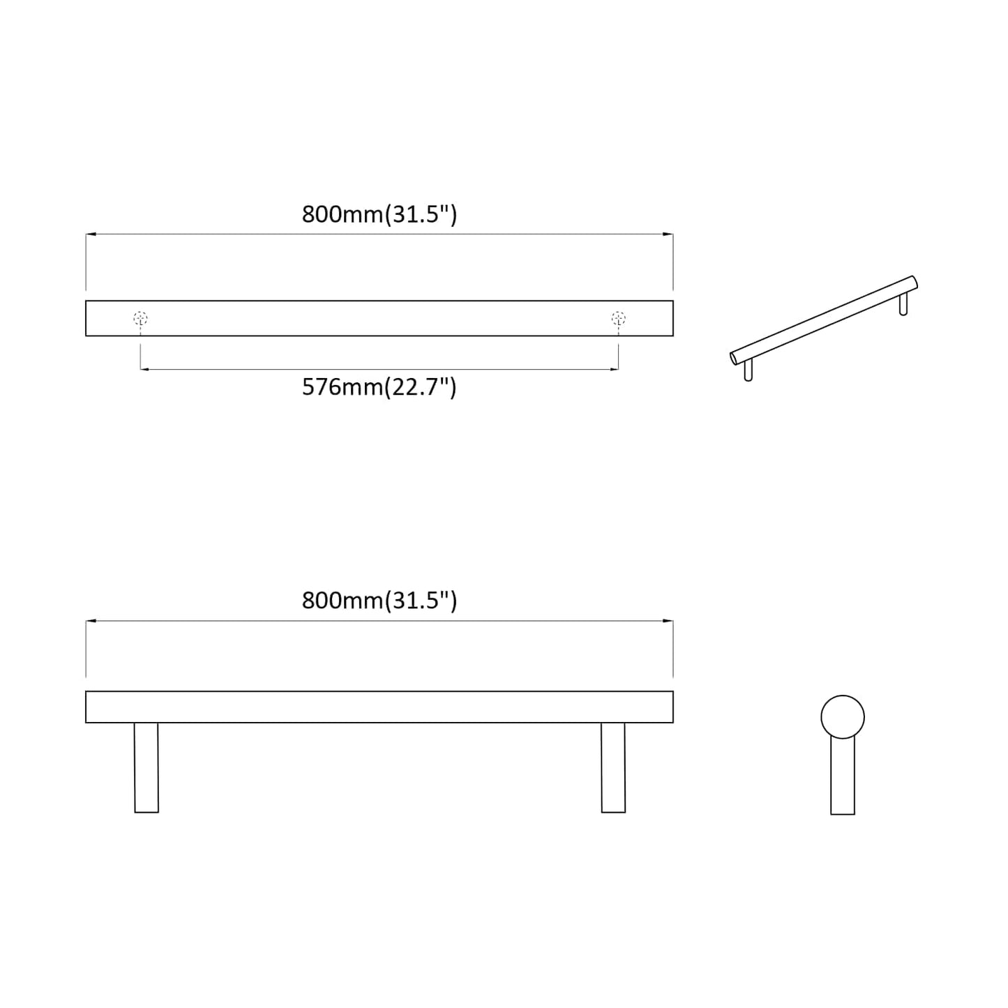vidaXL Χειριστήριο Ντουλάπας 12 pcs Ασημί 800 mm Ανοξείδωτο ατσάλι