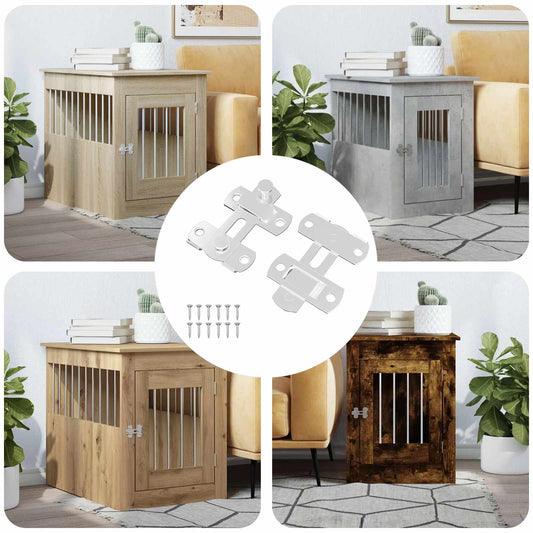 vidaXL Μεταλλικός κλειδαριάς πόρτας 2 pcs Ασημί 70 x 8 mm Ατσάλι