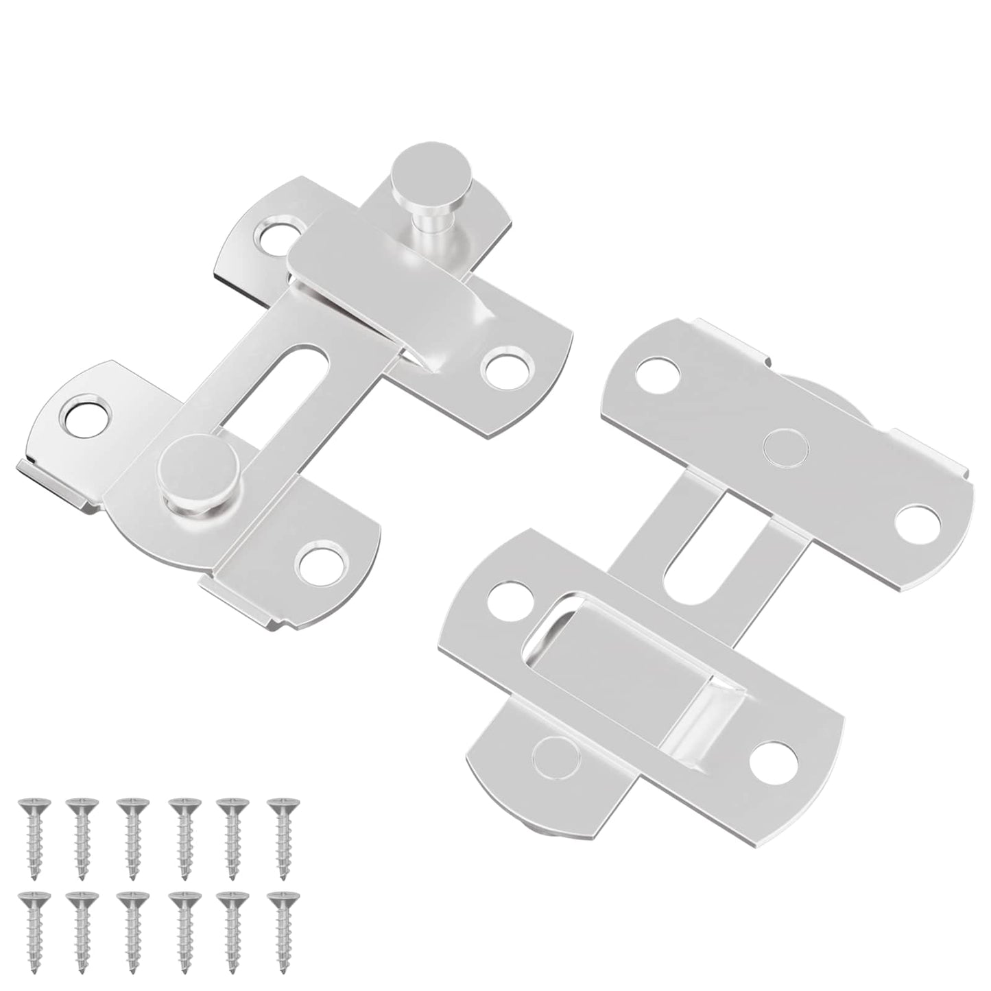 vidaXL Μεταλλικός κλειδαριάς πόρτας 2 pcs Ασημί 70 x 8 mm Ατσάλι