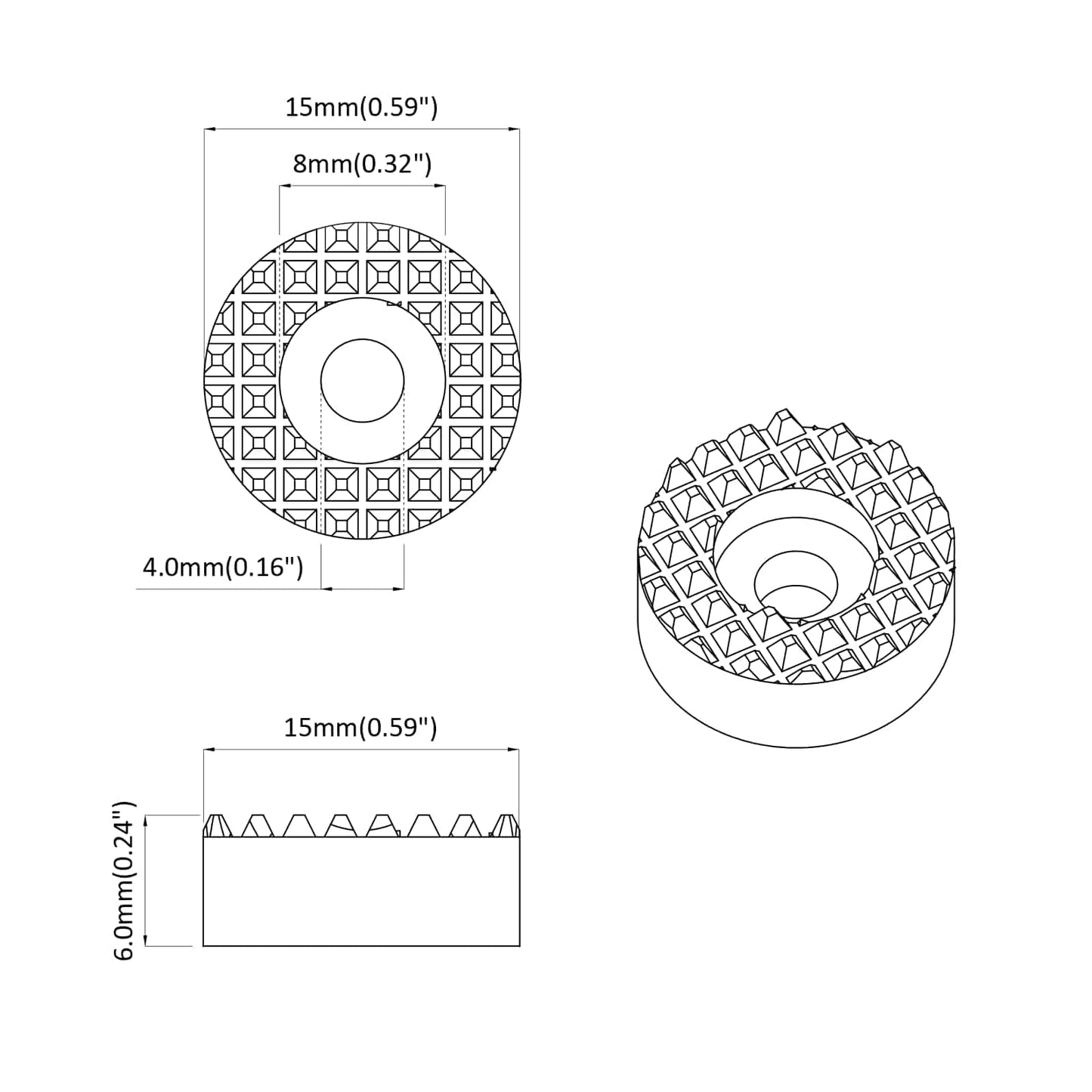 vidaXL Προστάτες ποδιού καρέκλας 18000 pcs Διαφανές Ø 15 x 16 mm PVC