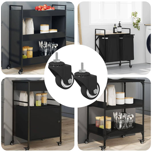 vidaXL Στρόφιγγα 2 pcs Μαύρο 40,4 x 40,4 x 19,7 χιλ Σίδερο και νάιλον