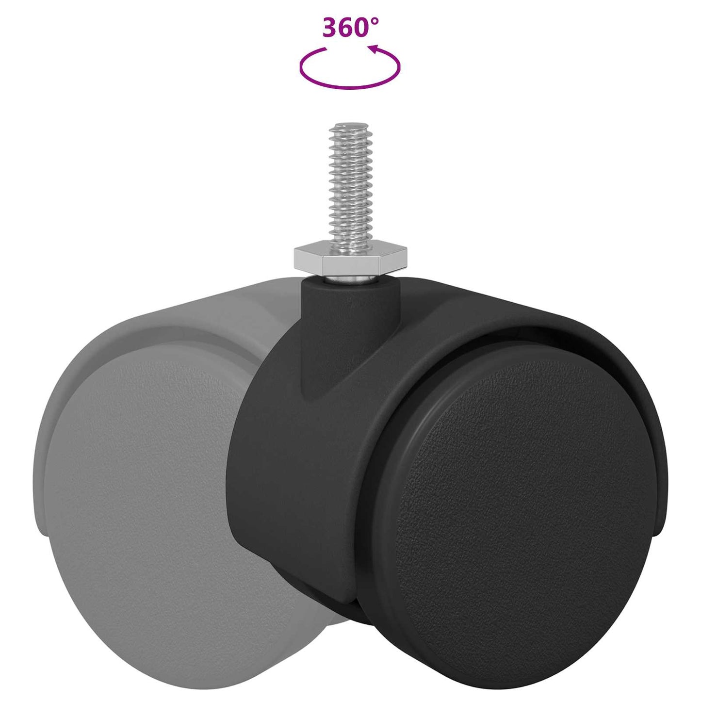 vidaXL Τροχίσκος 12 τεμ. Μαύρο και Ασημί 40,1 x 40,1 x 37,8 χλστ