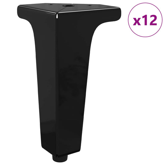 vidaXL Πόδια Επίπλων 12 pcs Μαύρο 54,1 x 54,1 x 100 mm Σίδερο