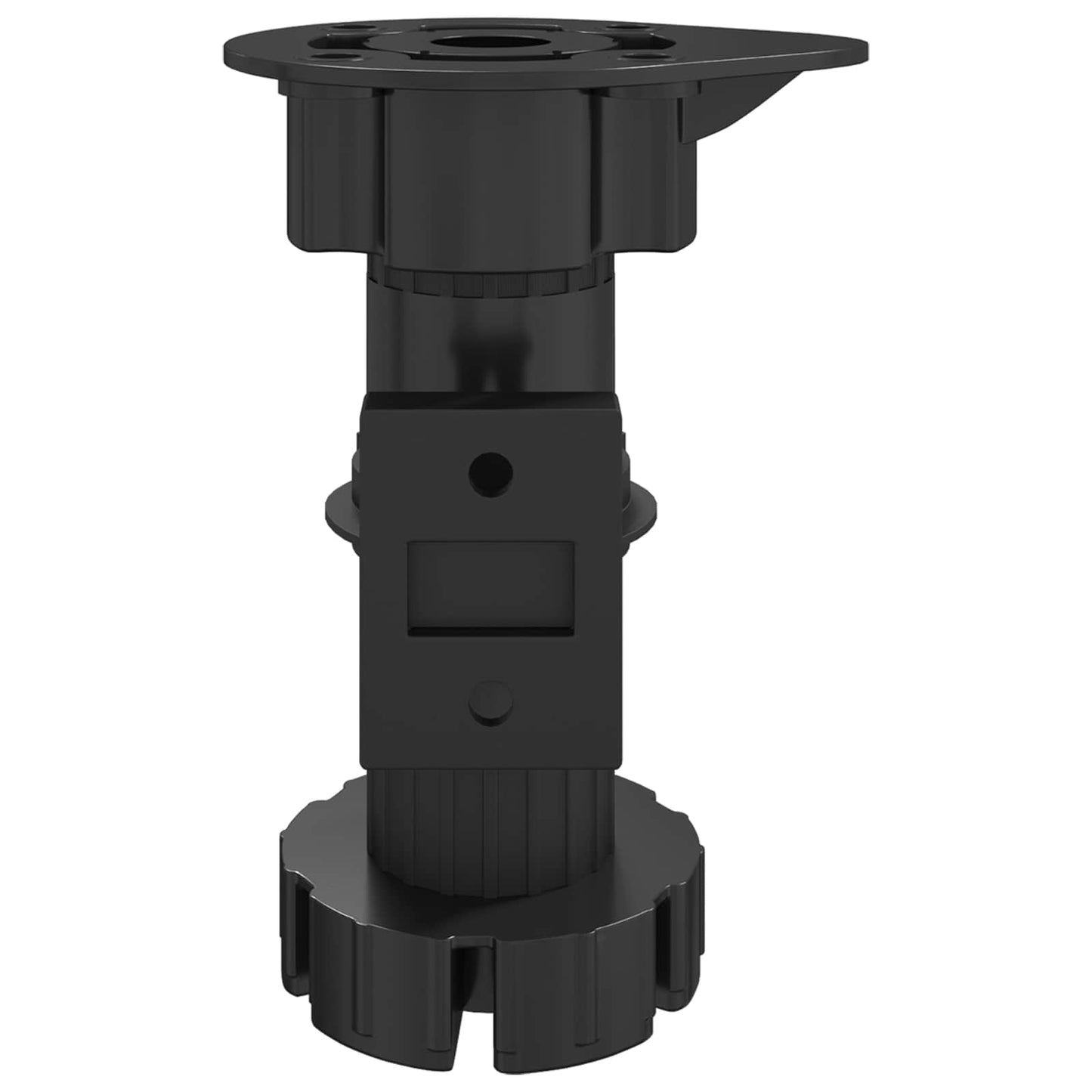 vidaXL Πόδια Επίπλων Ρυθμιζόμενος 2 pcs Μαύρο 46 x 46 x 128 mm PP