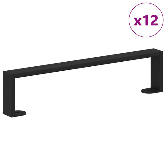 vidaXL Πόδια Επίπλων 12 pcs Μαύρο 436 x 40,5 x 100 χιλ Σίδερο