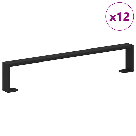 vidaXL Πόδια Επίπλων 12 pcs Μαύρο 546 x 40,5 x 100 χιλ Σίδερο