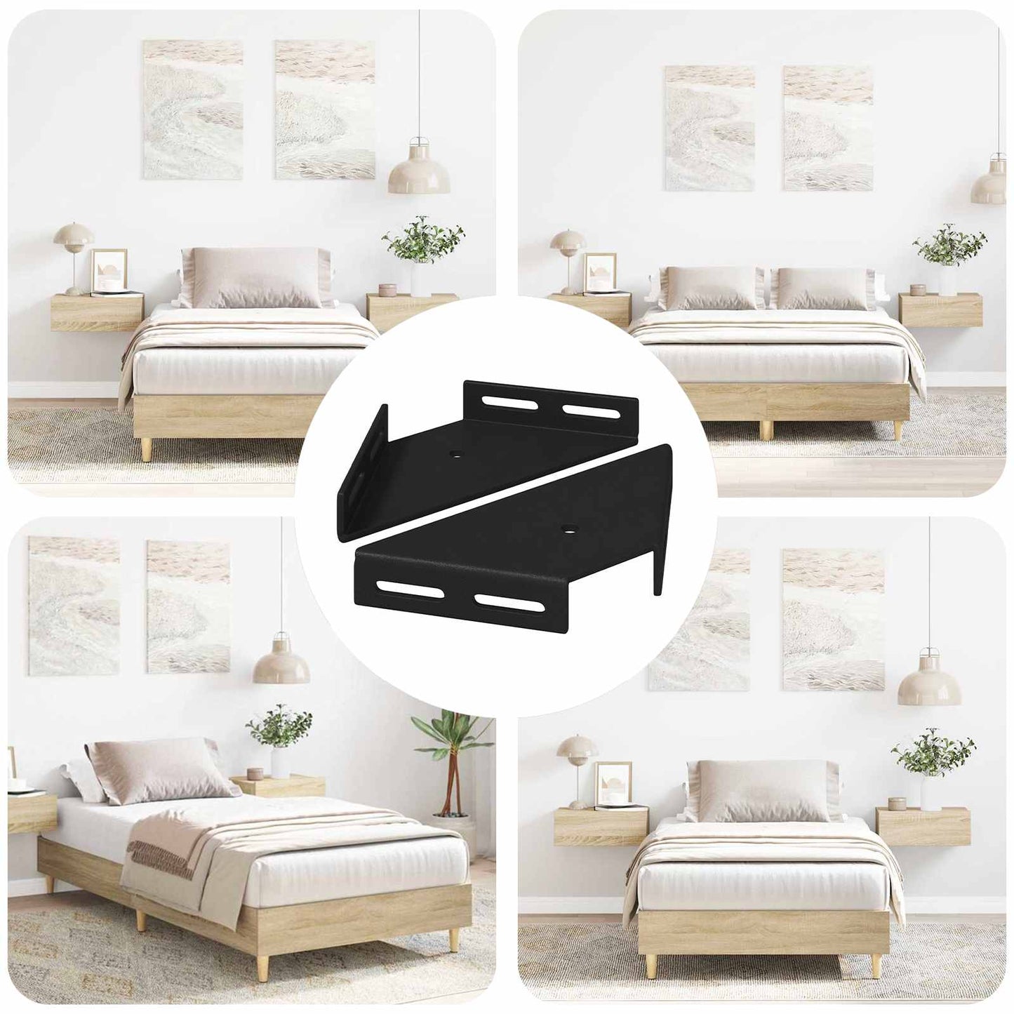 vidaXL Βραχίονας Γωνίας 2 pcs Μαύρο 138,5 x 50,5 x 16 mm Σίδερο