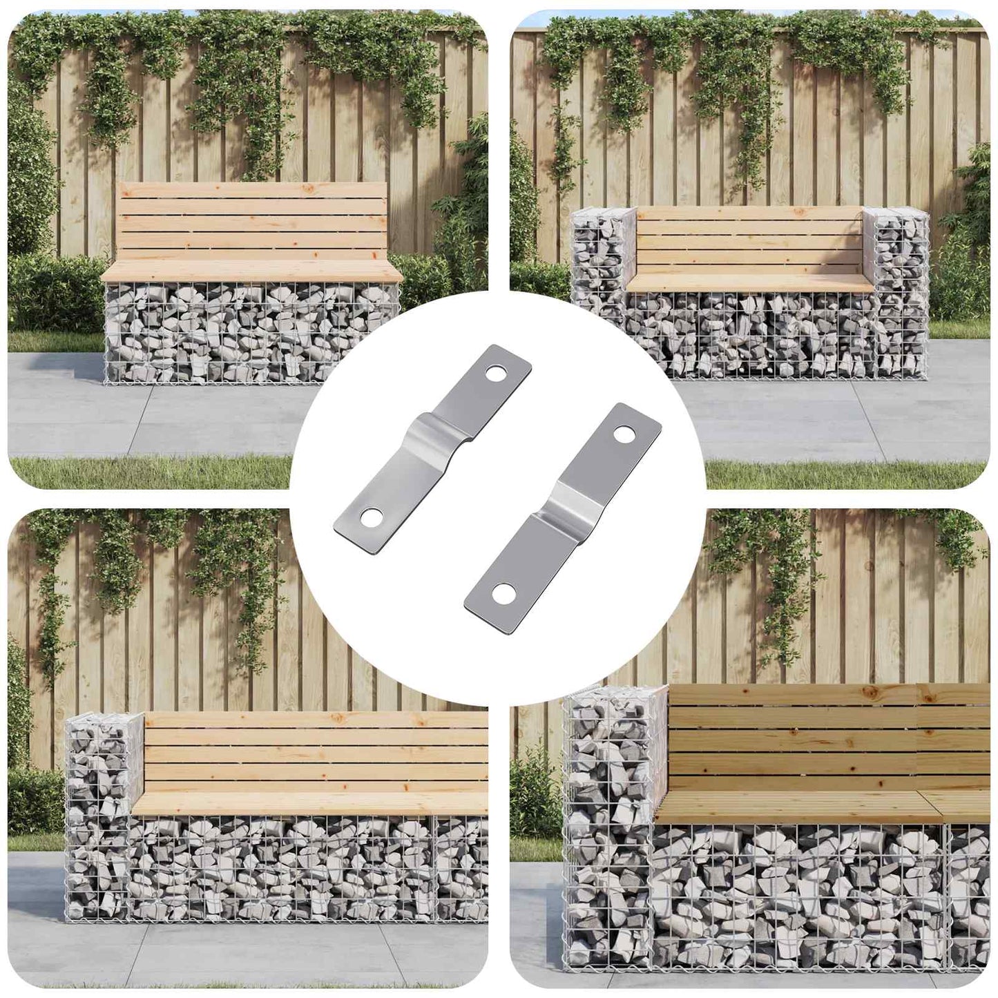 vidaXL Πλάκα Χτυπήματος 2 pcs Ασημί 50 x 10 x 1,2 mm Σίδερο