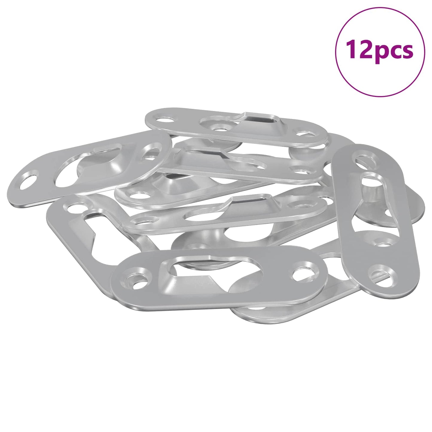 vidaXL ΚΡΕΜΑΣΤΡΑ ΜΕ ΚΛΕΙΔΩΜΑ 12 pcs Ασημί 45 x 16 x 3.5 mm Σίδερο