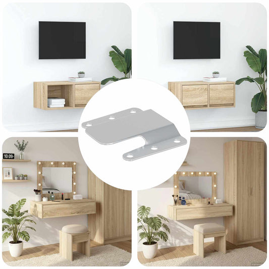 vidaXL Βραχίονας Θαμμένου Στήριξης 419 Ασημί 75 x 66 x 1,4 χιλ Ατσάλι