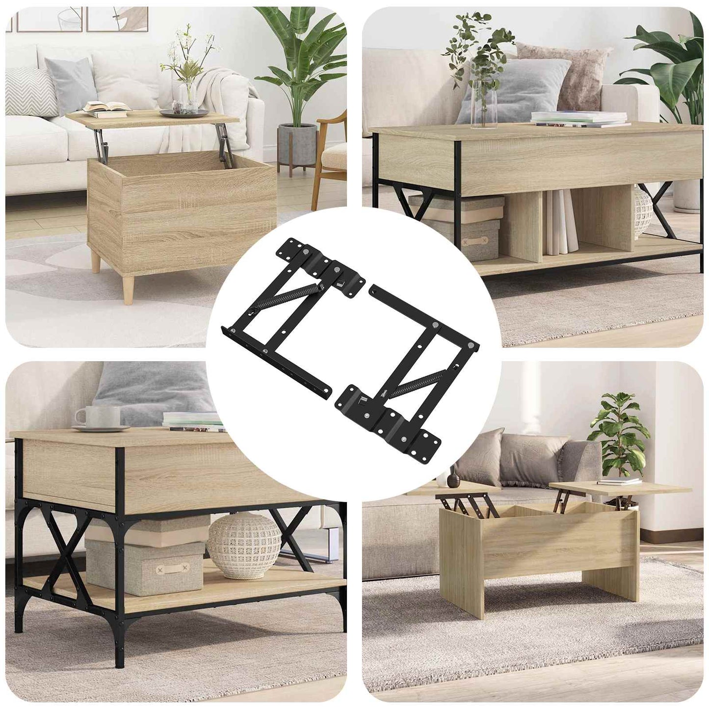 vidaXL Μηχανισμός Ανύψωσης Κρεβατιού 12 pcs Μαύρο 340 x 95 x 40 χιλ