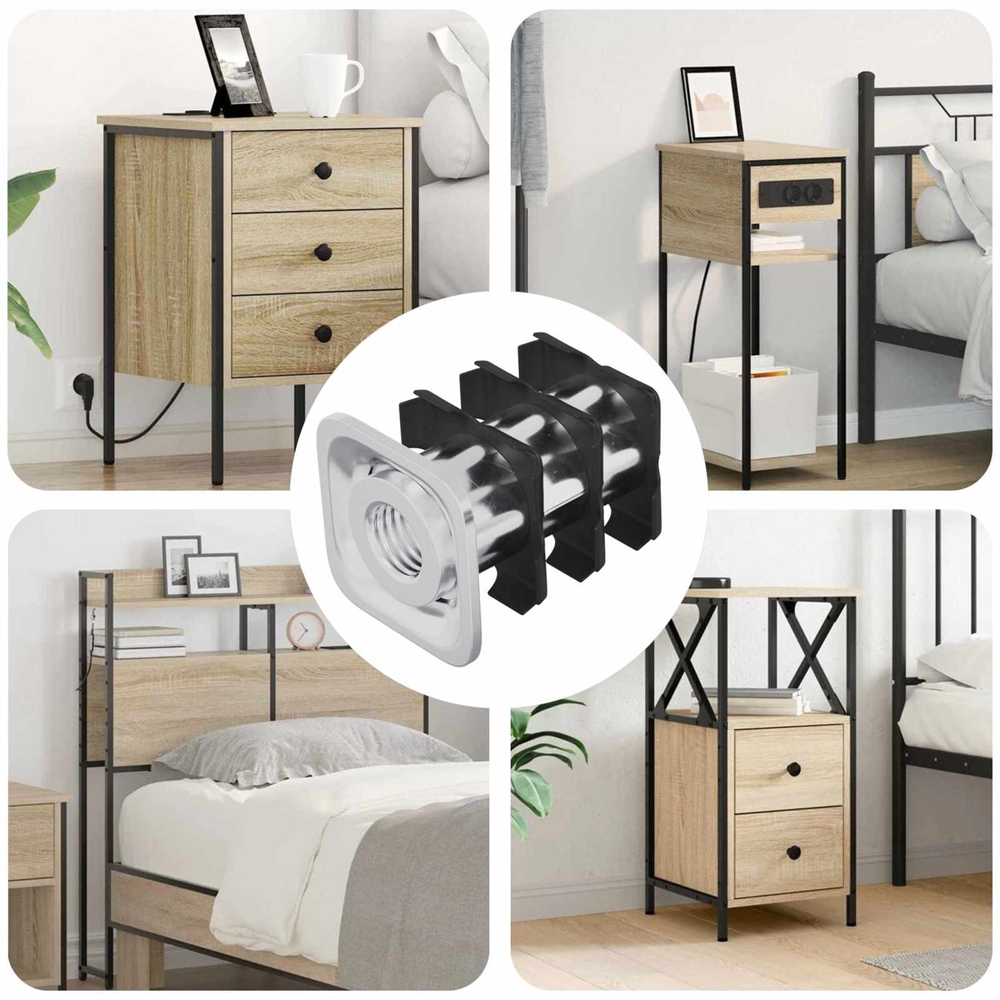 vidaXL Εισαγωγή Σωλήνα με Σπείρωμα 1818 pcs Μαύρο και Ασημί