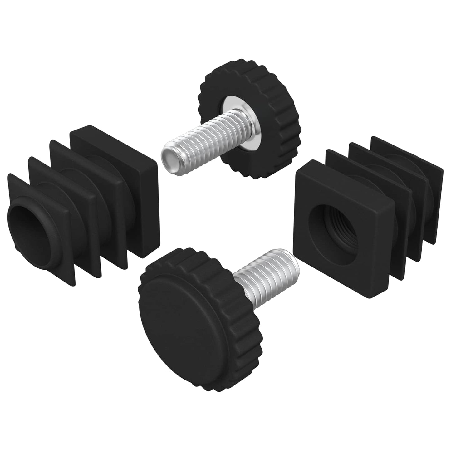 vidaXL Ζυγοστάθμιση επίπλων Ρυθμιζόμενος 2 pcs Μαύρο M6 PP