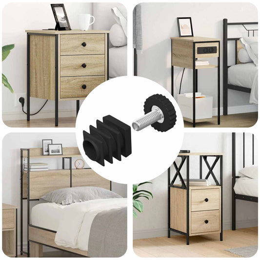 vidaXL Ζυγοστάθμιση επίπλων Ρυθμιζόμενος 12 pcs Μαύρο M6 PP