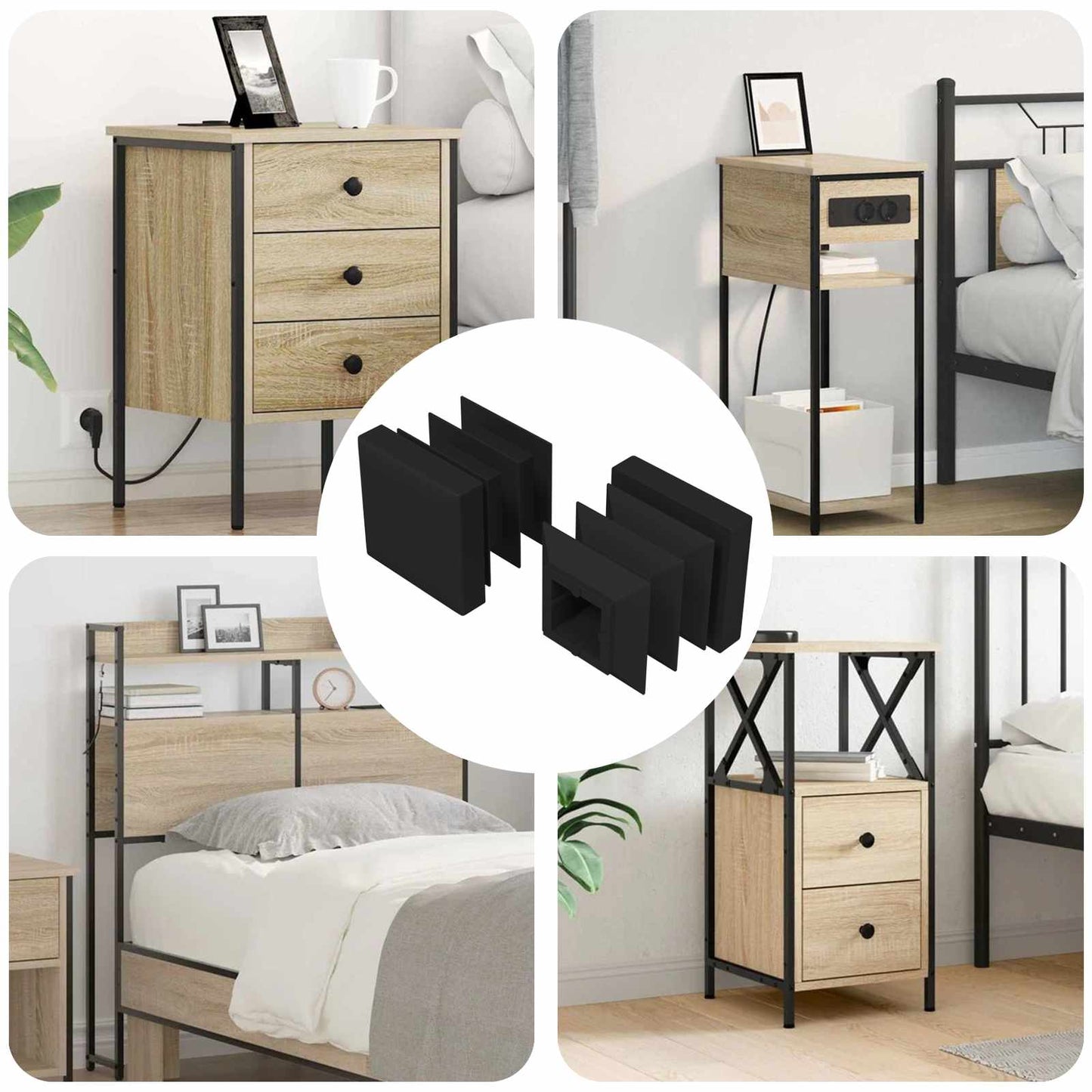 vidaXL Καπάκια Τέλους 2 pcs Μαύρο 15 x 15 x 15 χιλιοστά PP