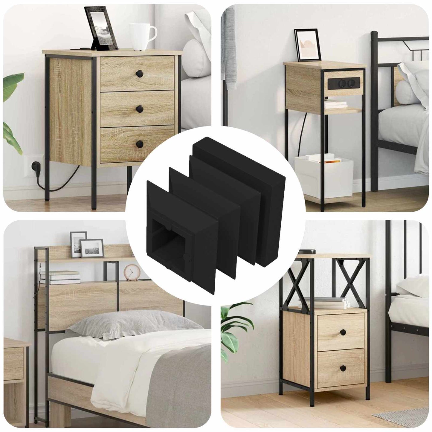 vidaXL Καπάκια Τέλους 12 pcs Μαύρο 15 x 15 x 15 χιλιοστά PP