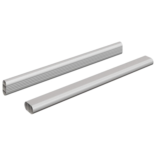 vidaXL Ράβδος Ντουλάπας 2 pcs Ασημί 316 x 15 x 29 mm Αλουμινένιο Κράμα