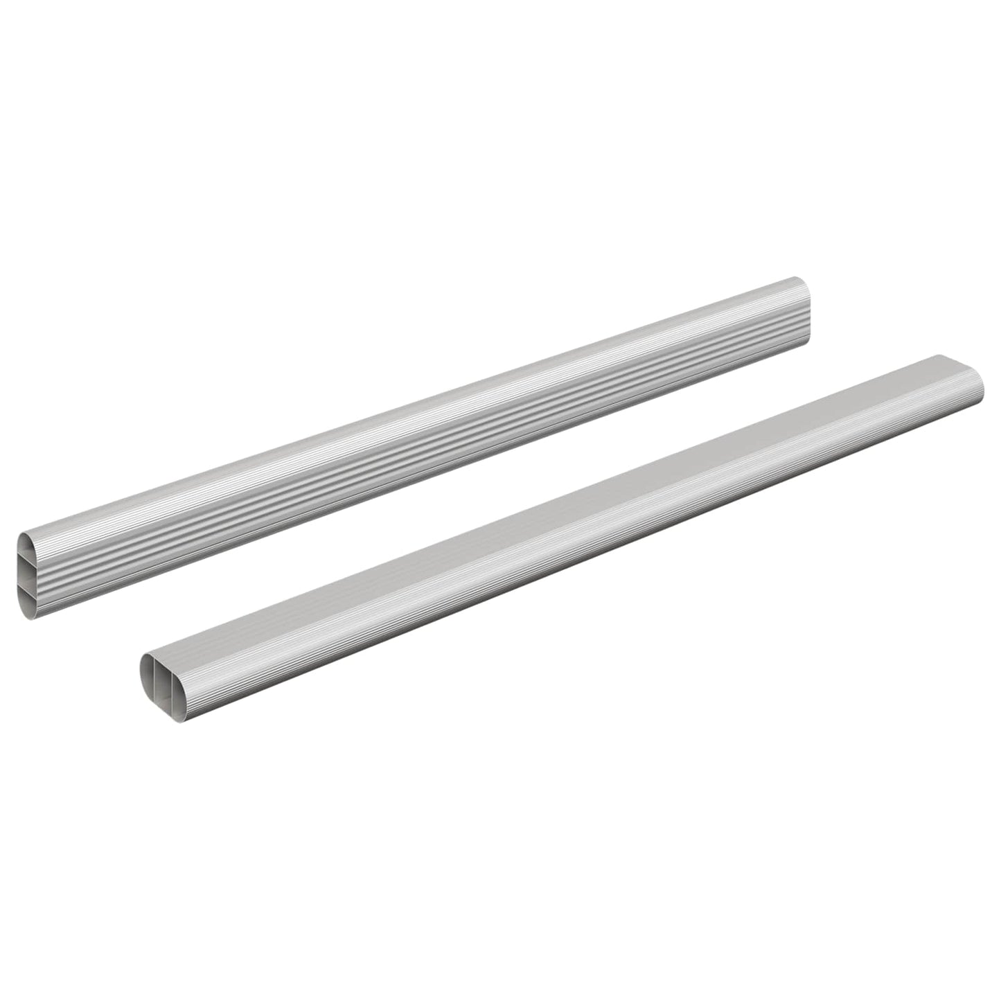 vidaXL Ράβδος Ντουλάπας 2 pcs Ασημί 372 x 15 x 29 mm Αλουμινένιο Κράμα