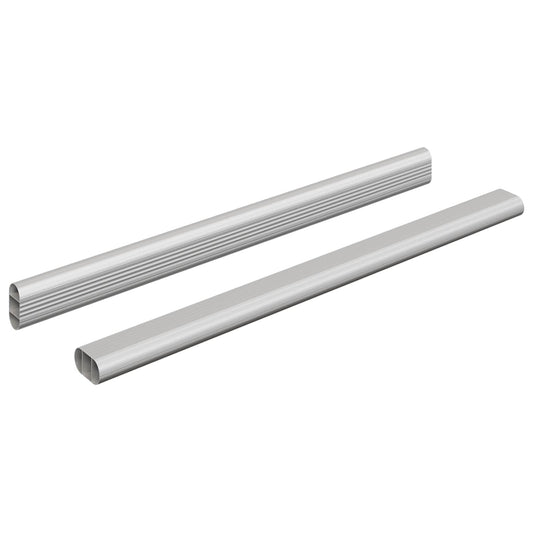 vidaXL Ράβδος Ντουλάπας 2 pcs Ασημί 372 x 15 x 29 mm Αλουμινένιο Κράμα