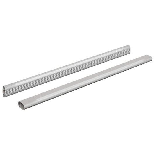 vidaXL Ράβδος Ντουλάπας 2 pcs Ασημί 472 x 15 x 29 mm Αλουμινένιο Κράμα