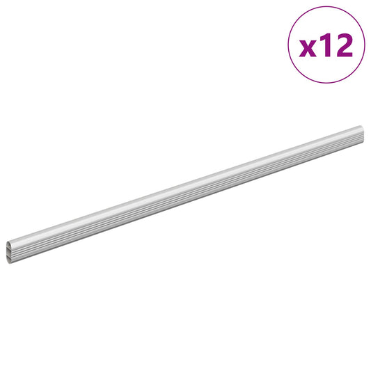 vidaXL Ράβδος Ντουλάπας 12 pcs Ασημί 472 x 15 x 29 mm
