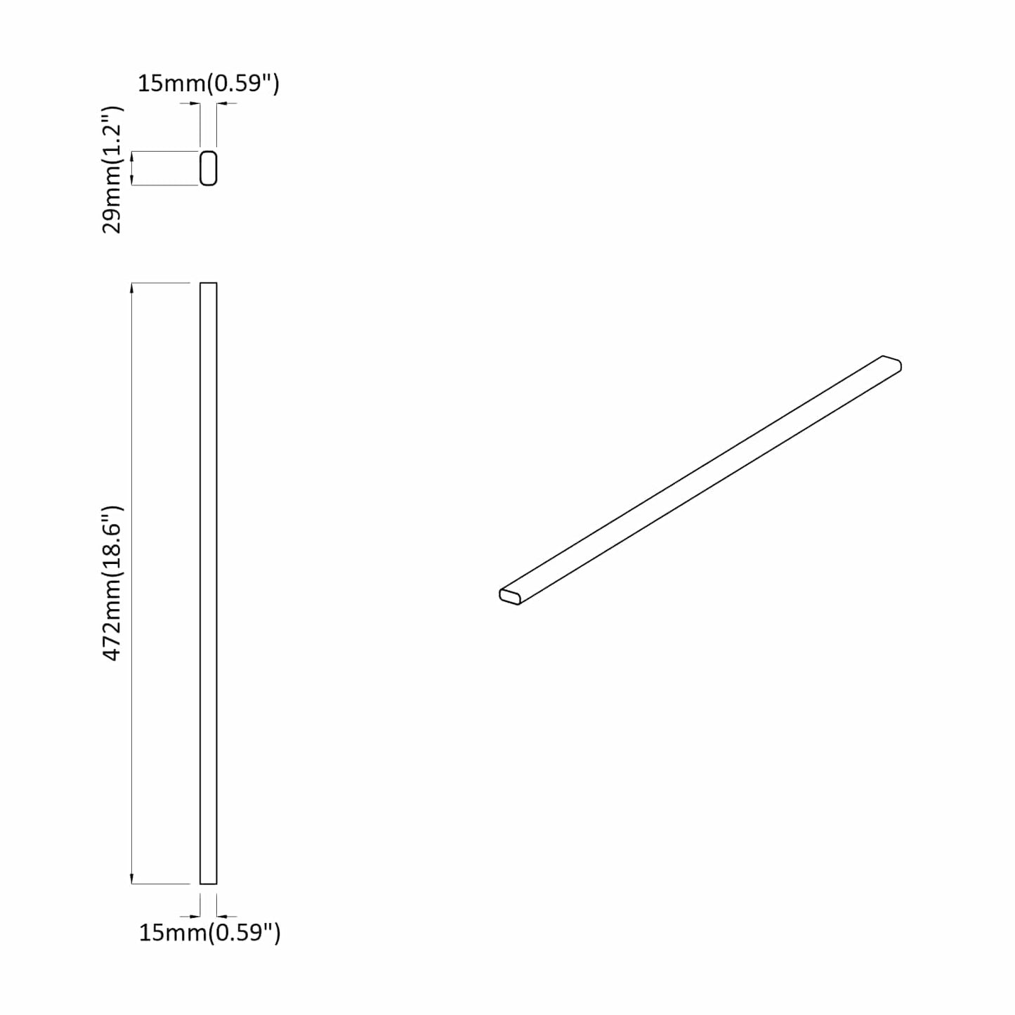 vidaXL Ράβδος Ντουλάπας 12 pcs Ασημί 472 x 15 x 29 mm