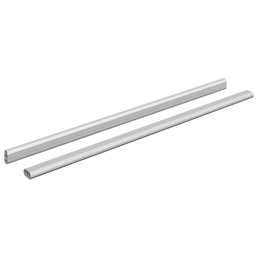 vidaXL Ράβδος Ντουλάπας 2 pcs Ασημί 664 x 15 x 29 mm Αλουμινένιο Κράμα