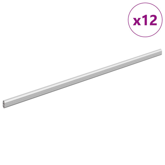 vidaXL Ράβδος Ντουλάπας 12 pcs Ασημί 764 x 15 x 29 mm