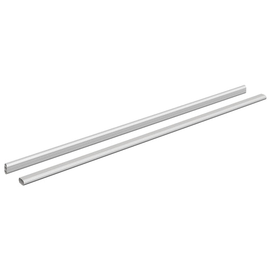 vidaXL Ράβδος Ντουλάπας 2 pcs Ασημί 964 x 15 x 29 mm Αλουμινένιο Κράμα