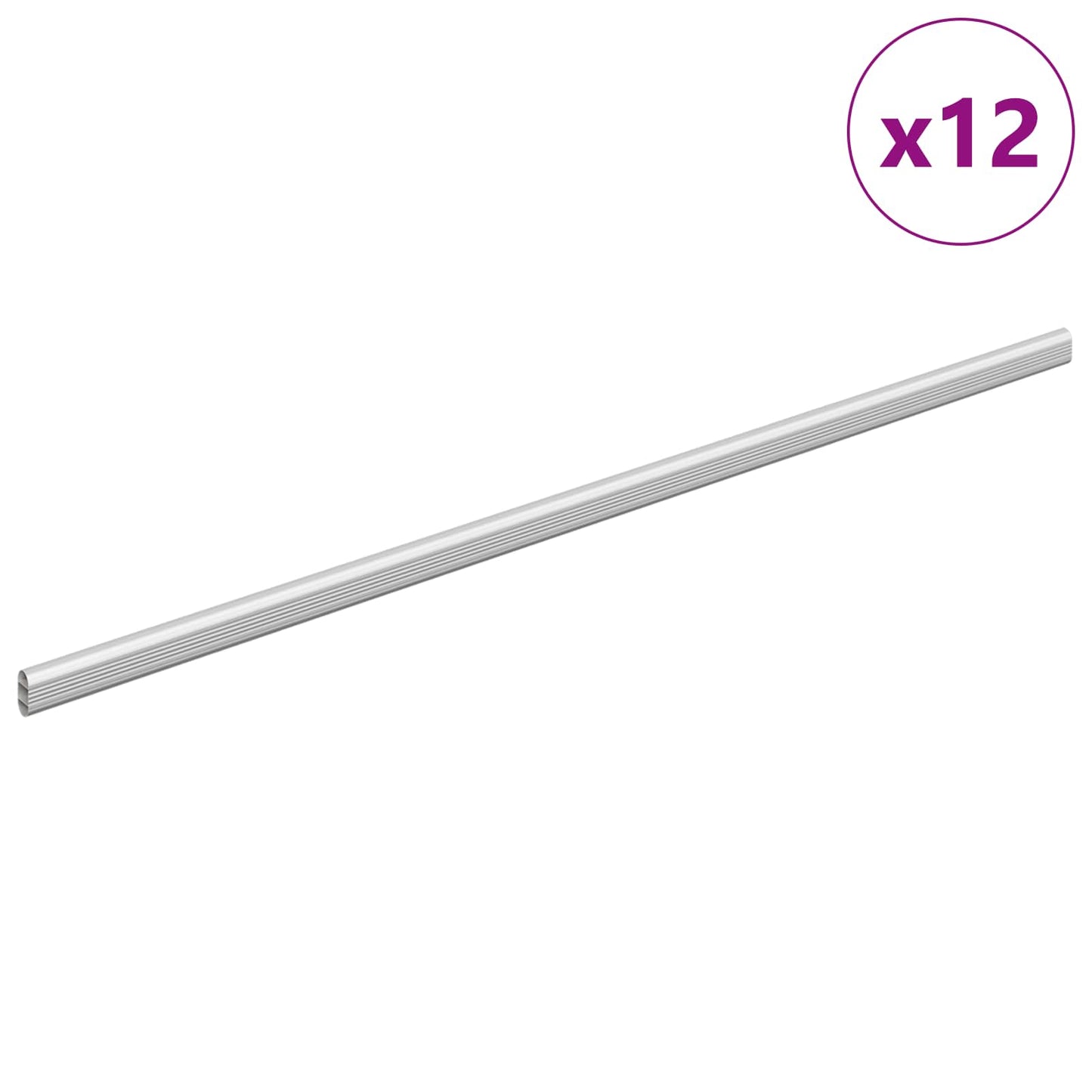 vidaXL Ράβδος Ντουλάπας 12 pcs Ασημί 964 x 15 x 29 mm