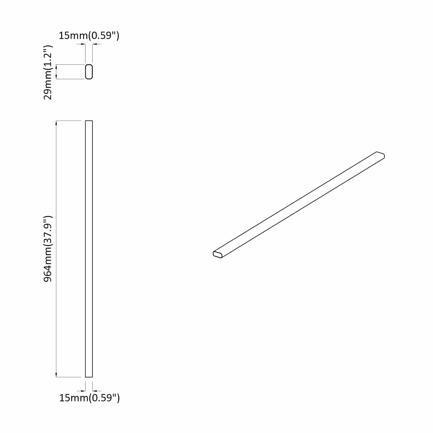 vidaXL Ράβδος Ντουλάπας 12 pcs Ασημί 964 x 15 x 29 mm
