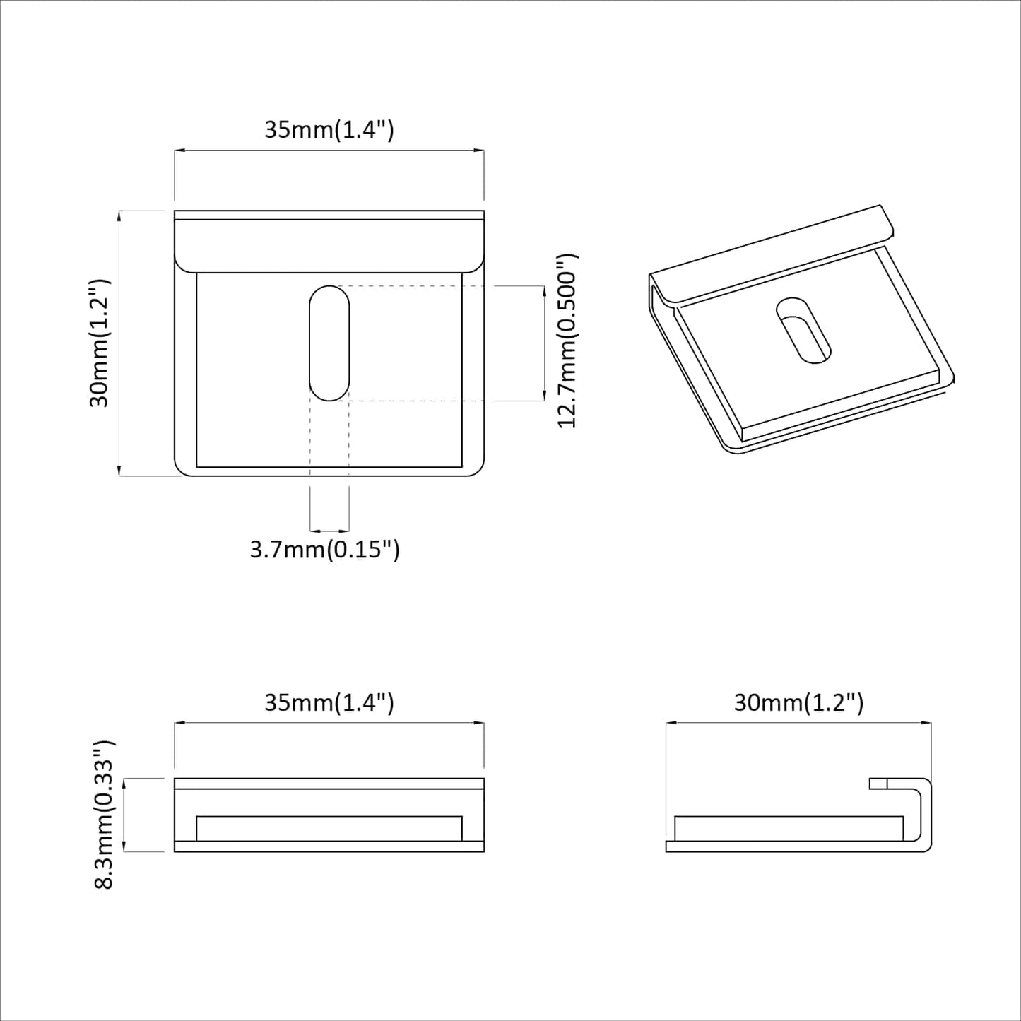 vidaXL Βραχίονας Στήριξης Καθρέφτη 340 pcs Νίκελ 35 x 30 x 8,3 mm