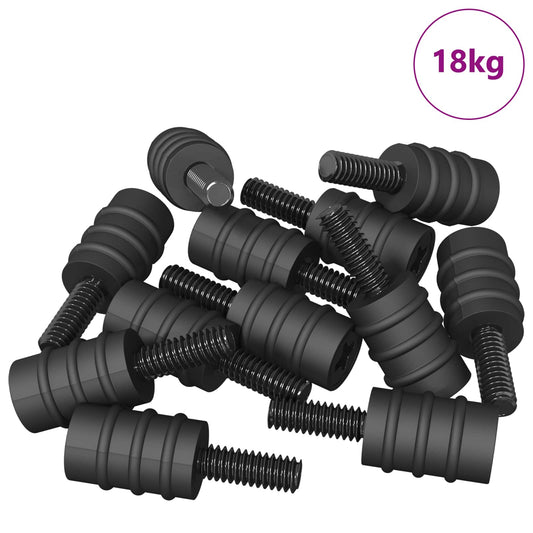 vidaXL Βίδα Στήριξης 4865 pcs Μαύρο M4 Καουτσούκ και Χάλυβας
